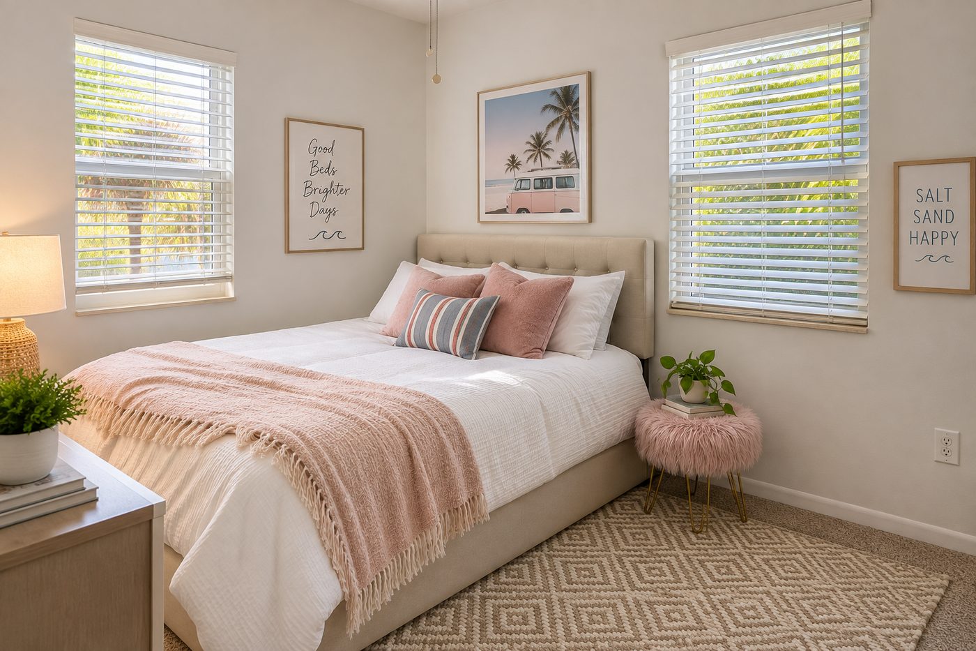 Third bedroom with coastal decor in a Treasure Island rental home
