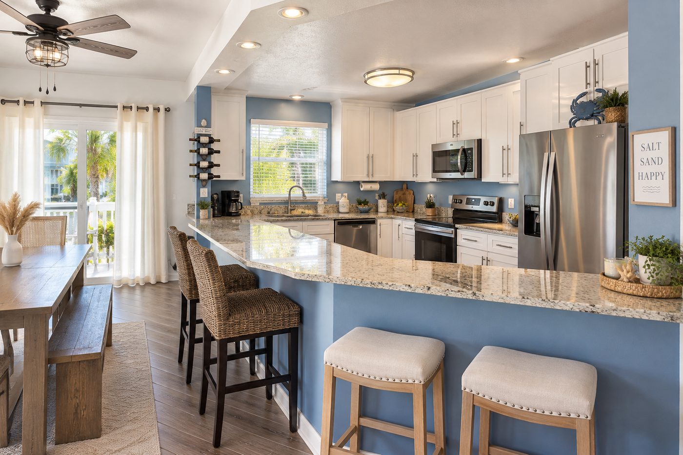 Full kitchen in a Treasure Island vacation rental